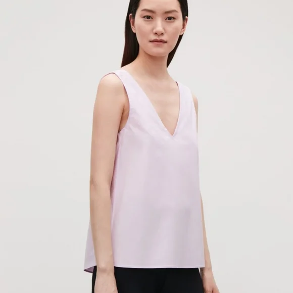 COS Tops Cos Low Vneck Pleated Top Poshmark